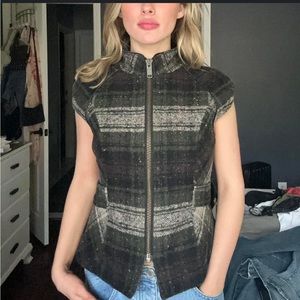 CAbi Plaid Vest in Black and Gray